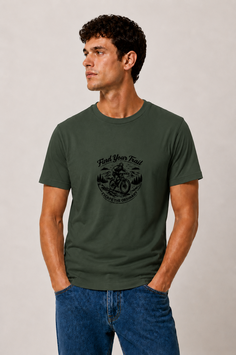 T-shirt "Find your Trail" - Forest Green