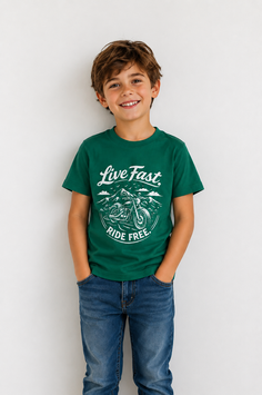 T-shirt Bimbo "Find your Trail" - Kelly Green