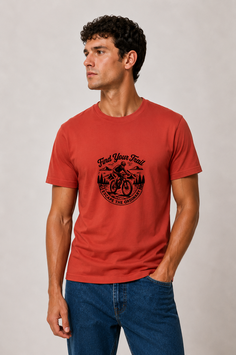 T-shirt "Find your Trail" - Paprika