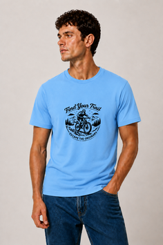 T-shirt "Find your Trail" - Light Turquoise