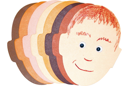 Gesichter, Pappe, Hautfarben, 50 Stück, 13 x 20 cm, 8 Farbtöne