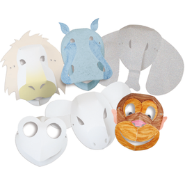 Tiermasken Karton 30 Stück 6 Modelle