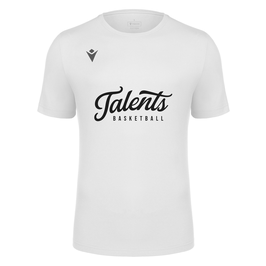 MACRON Boost Eco T-Shirt weiß mit großem Talents Schriftzug Logo und Wunschname