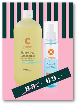 1 Liter Happy Day Dusch-/Badeschaum & Sunset Feuchtigkeitsspray mit Aloe Vera