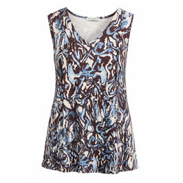 MAGNA TOP, LAVENDEL BLAUW/BRUIN/WIT, A-2302