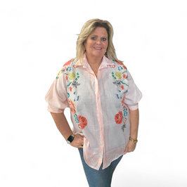 BLOUSE MEXICANA, PINK OF ZANDKLEUR