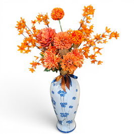 VAAS BLAUW/WIT LITLE FLOWER