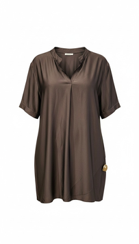TUNIEK, MONA, MOCCA KLEUR, SATIJN LOOK