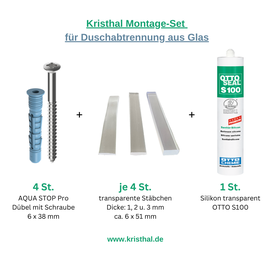 Kristhal Montage-Set für Duschabtrennung aus Glas, Art.Nr. 958101
