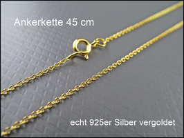 Vergoldete Silberkette 925er Silber Ankerkette vergoldet 45 cm HK925-18