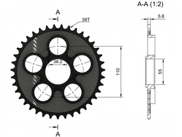 CeraCarbon Racing SPROCKET 5AY 39-43