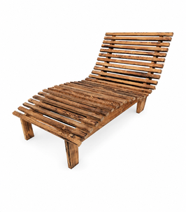Massivholz Relaxliege Kiefer – geflammt