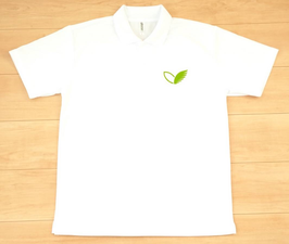 ロゴ入りポロシャツ（ホワイト×グリーン）