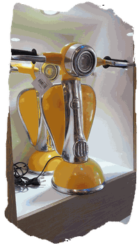 LAMPE VESPA JAUNE A POSER