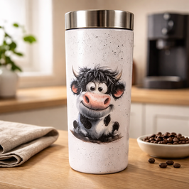 Glas Vorratsdose lustige Kuh schwarz