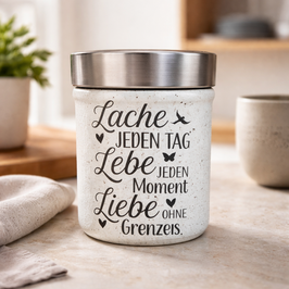 Glas Vorratsdose Spruch 1