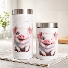 Glas Vorratsdose Schweinchen