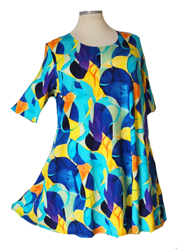 Shirt in Zauber-A-Linie Federfarben Blue & Yellow (09233)