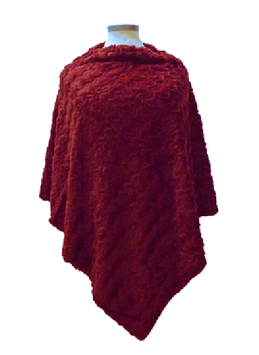 Kuschelfell Cape Poncho Bordeaux