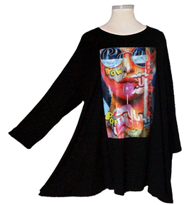 Shirtpulli mit Motiv in Zauber-A-Linie Schwarz (0803001)