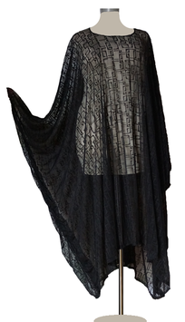 MD-ULSM Edel & Elegant Chiffon Lagenlook Longshirt Tunika Kleid Überwurf (09248)