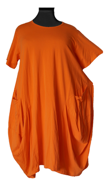 Baumwolle Ballon BigBag Kleid Tunika Orange  (09198)