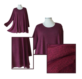 "Funkelfädchen" Pullover mit Lochpünktchen Bordeux (09903)