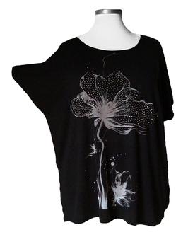 Verspielter Look! Charmantes Shirt SilverStones & Flower 2 (09822)