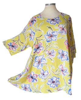 Summerline Two Longshirt in Zauber-A-Linie "Lightyellowgreen & Flower" (00152)