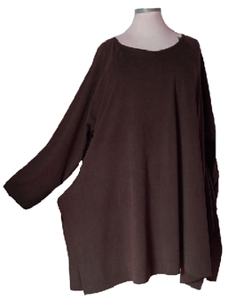 Zipfelpullover FleeceSamt-Touch Braun (10-20 202249)