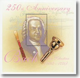 Block von Lesotho zum 250. Todestag von Johann Sebastian Bach, 2000