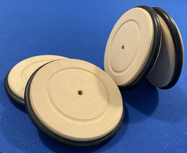 4192 Holzräder mit Bereifung Ø = 80mm (4 Stk.)