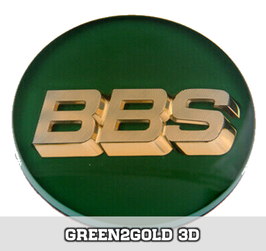 BBS SYMBOLSCHEIBEN GRÜN GOLD 3D 56mm TypA