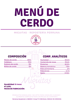 Menú Miguitas CERDO 1kg