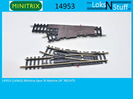 14953 (14963) Minitrix Spur N Weiche 24° RECHTS