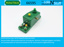 66595 Minitrix Spur N/H0 Doppelfunktionsschalter grün