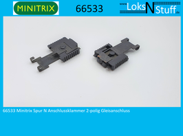 66533 Minitrix Spur N Anschlussklammer 2-polig Gleisanschluss