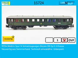 15724 Minitrix Spur N Schnellzugwagen B4ywe DB Ep.III 2.Klasse