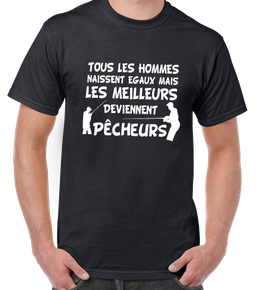 Tee-shirt pêcheur humour – Les meilleurs deviennent pêcheurs  TSD015