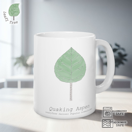 Leafy Tree Mug 11oz White Quaking Aspen Mug, Gift Mug, Mugs For Family Men Women Kids Friends Gift