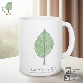 Leafy Tree Mug 11oz White American Elm Mug, Gift Mug, Mugs For Family Men Women Kids Friends Gift