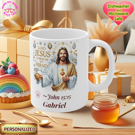 主耶稣基督的读圣经马克杯11盎司白色基督教马克杯礼品 Lord Jesus Christ Read Bible Mug 11oz white Christian Mug Gift