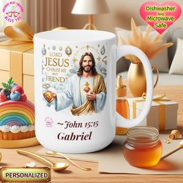 主耶稣基督的读圣经马克杯15盎司白色基督教马克杯礼品 Lord Jesus Christ Read Bible Mug 15oz white Christian Mug Gift