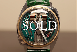 00aa ★BULOVA ACCUTRON SPACEVIEW M5 10K GOLD BEZEL 1965年 音叉時計 ブローバアキュトロン スペースビュー★