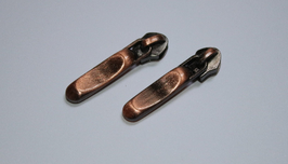 AUSVERKAUFT Zipper kupferrot altkupfer - formschön - schmale Form - 2 Stück (€ 0,60/St.) 5mm Schiene