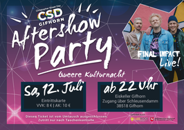 Vorverkauf: Ticket für die After Show Party [nur noch am CSD-Stand am Samstag und an der Abendkasse!]