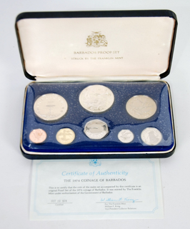 1974 COINAGE OF BARBADOS PROOF SET OF 8 COINS