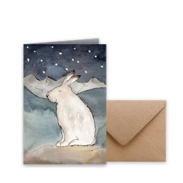 Glückwunschkarte "Schneehase" / 3er-Set