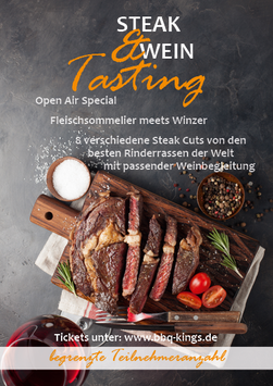 Exklusiv Steak & Wein Tasting   22.08.2026   18:00 Uhr in Oberachern