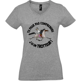 T-shirt col en "V" - Trotteur (Personnalisable)